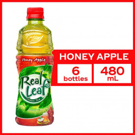 Real Leaf Green Tea Honey Apple 480mL - Pack of 6