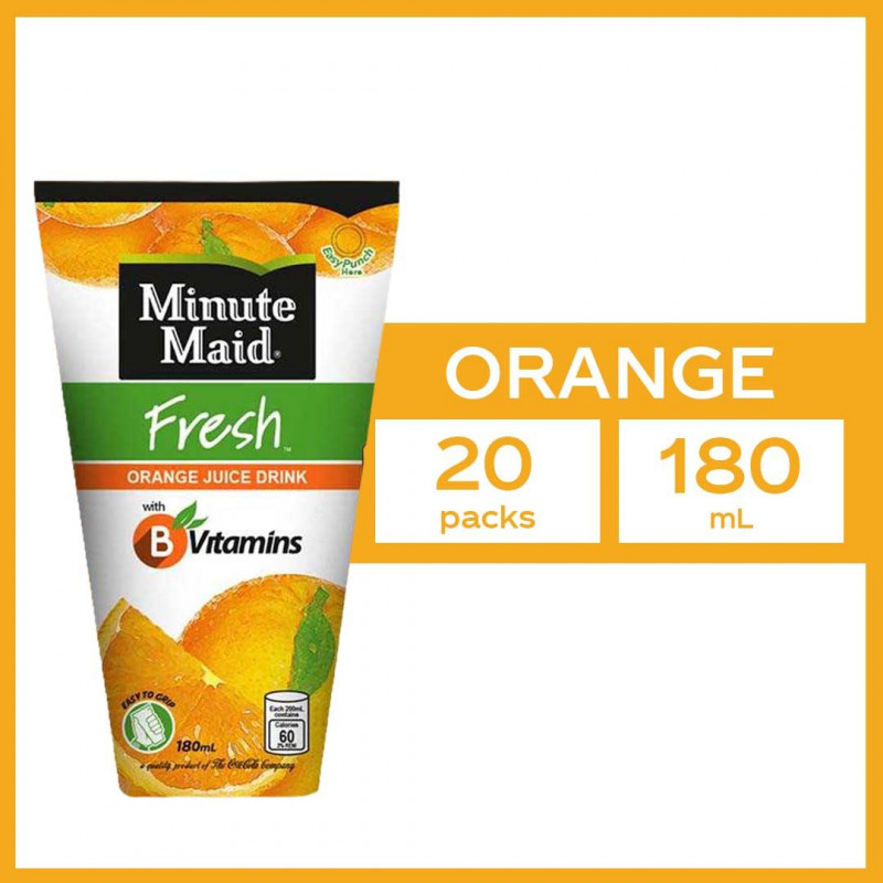 Minute Maid Fresh Orange Tetra 180mL Pack of 20
