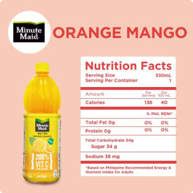 Minute Maid Nutri+ Orange Mango 1L - Pack of 12