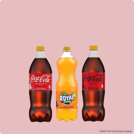 Coke, Coke Zero, Royal Tru Orange 1.5L Rainbow Bundle - Pack of 3