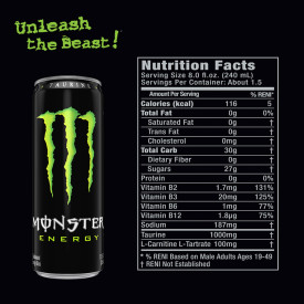 Monster Energy Green 355mL - Pack of 4
