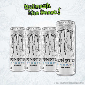 Monster Energy Ultra White Zero Sugar 355ml - Pack of 4