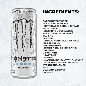 Monster Energy Ultra White 355ml - Pack of 4