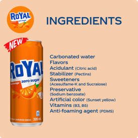 Royal Tru Orange Zero Sugar 320ml - Pack of 12