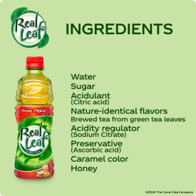 Real Leaf Green Tea Honey Apple 480mL