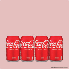 Coca-Cola Original Taste Mini Cans 180ml - Pack of 4