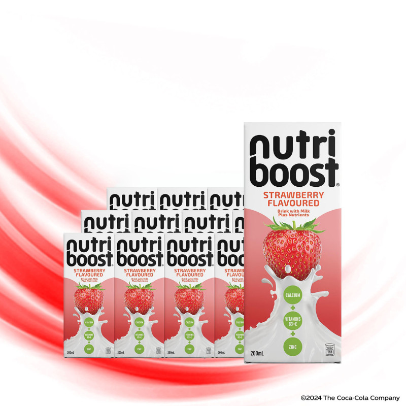 Nutriboost Strawberry Flavoured Drink with Milk 200ml - Pack of 12