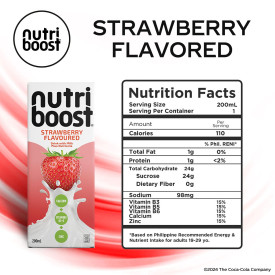 Nutriboost Strawberry Flavoured Drink with Milk 200ml - Pack of 12