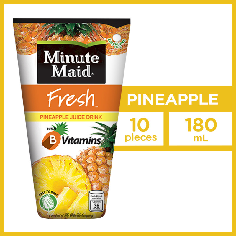 Minute Maid Fresh Pineapple Tetra Juice 180mL - Pack of 10