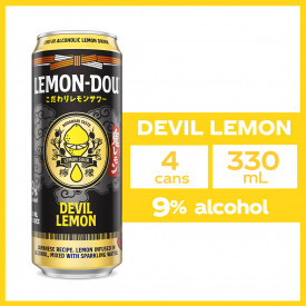 Lemon-Dou Devil Lemon 330 mL 9% Alcohol Chu-hi - Pack of 4